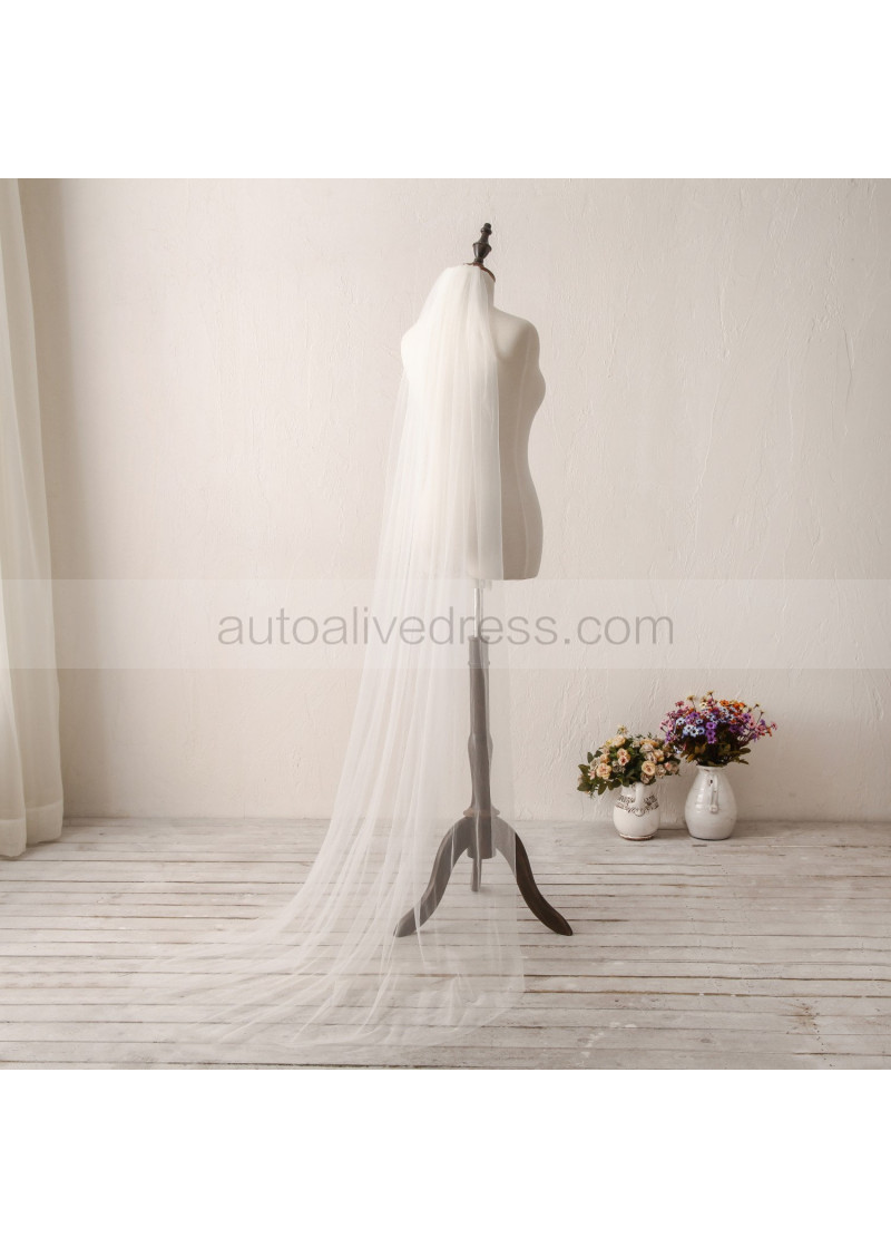 Cathedral Veil, Raw-Edge Tulle by Grace + Ivory