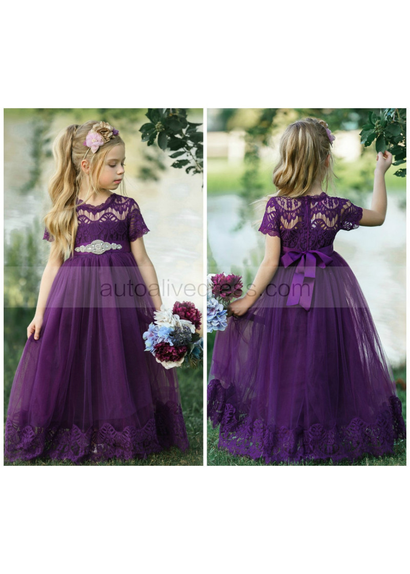 Eggplant Flower Girl Dresses