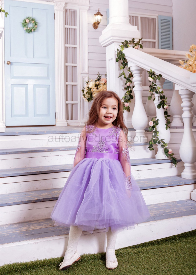 Dark Purple Flower Girl Dresses