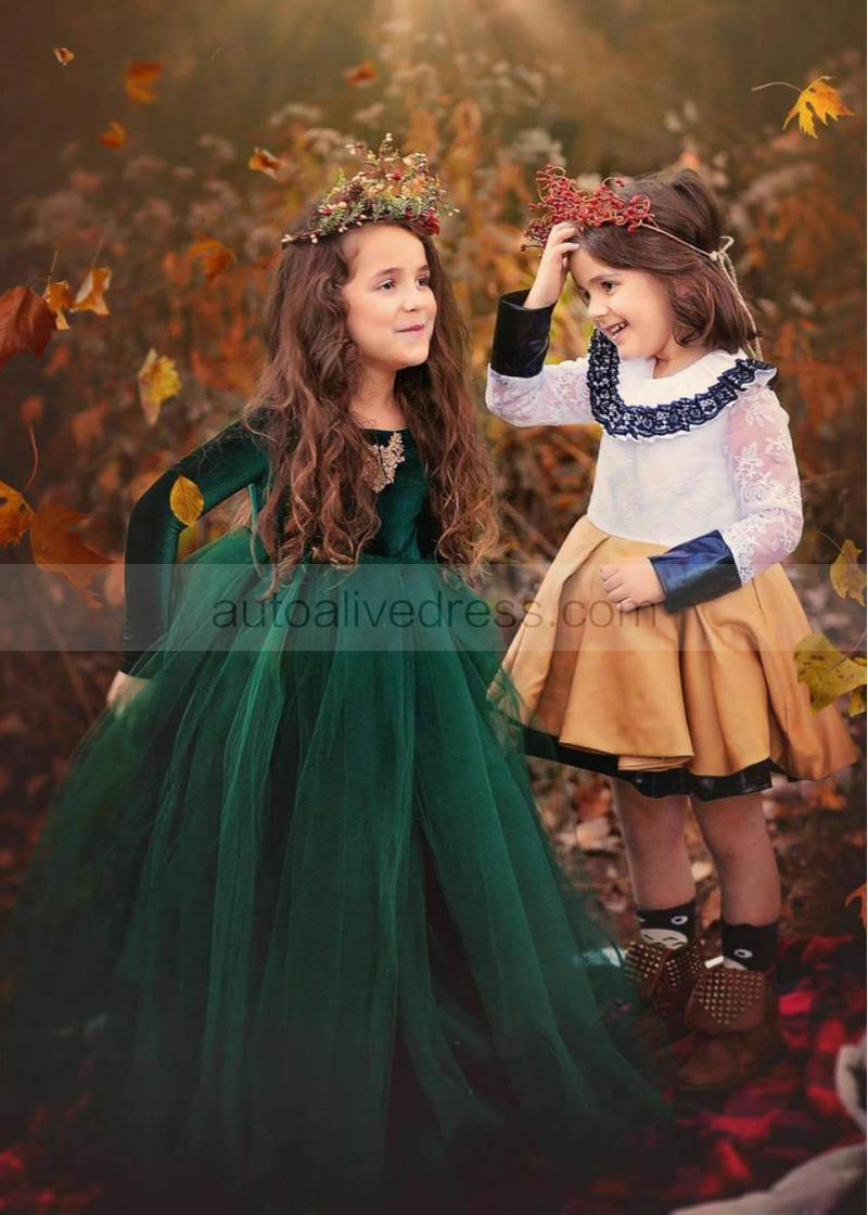 Emerald Flower Girl Dress