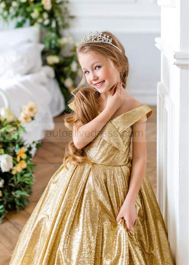 Off Shoulder Flower Girl Dress