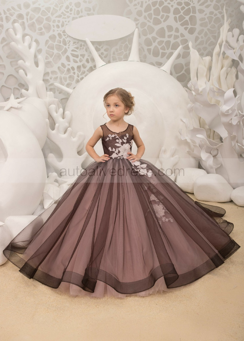 Chocolate Flower Girl Dress