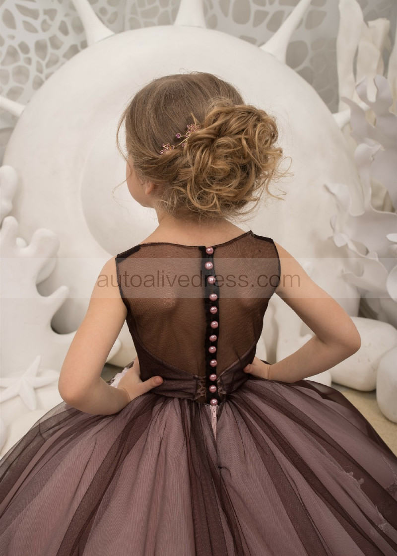 Chocolate Flower Girl Dress