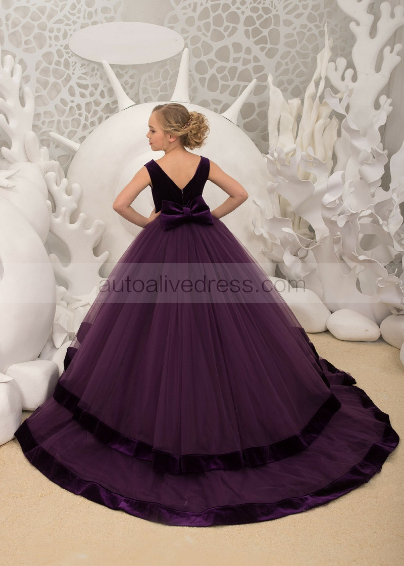 Dark Purple Flower Girl Dresses