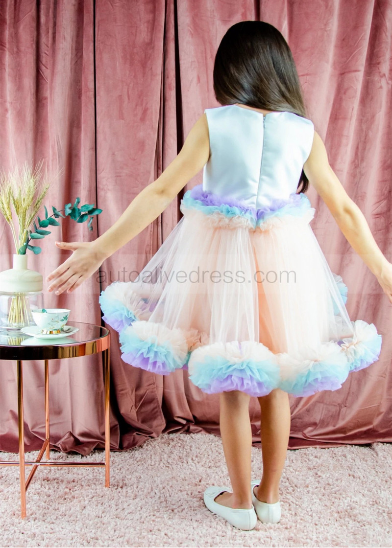 multi colored flower girl dresses