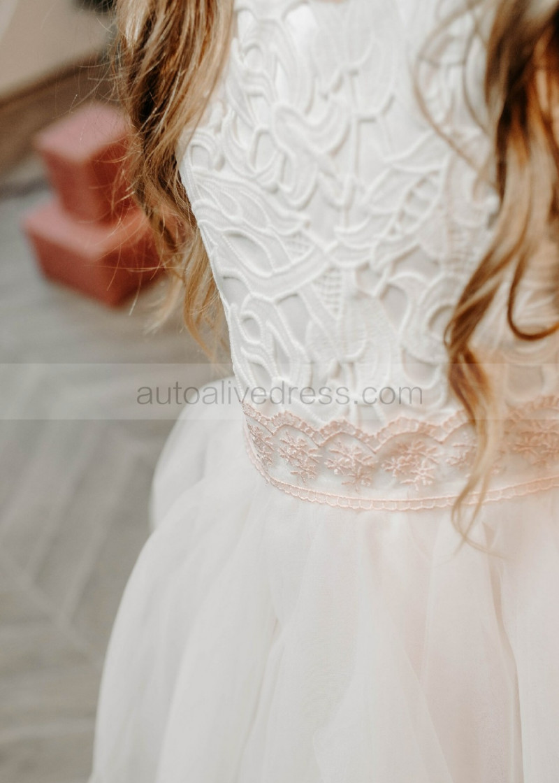 Ivory Lace Handkerchief Hem Dress