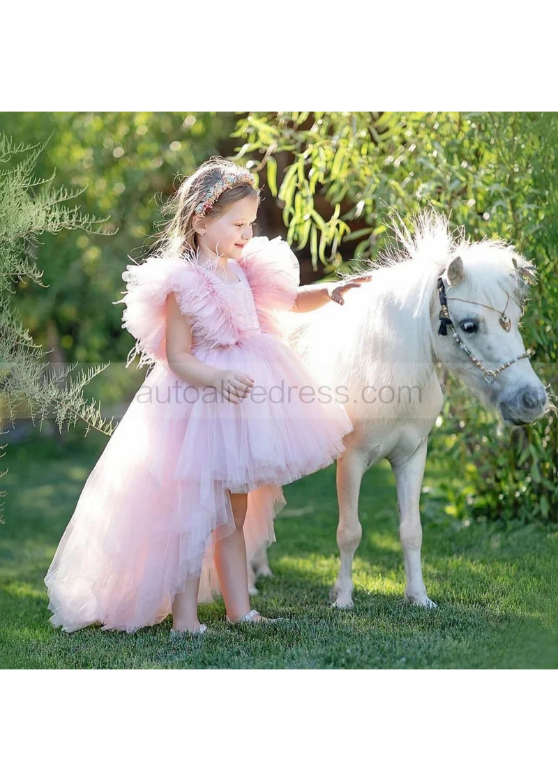 Feather Flower Girl Dress