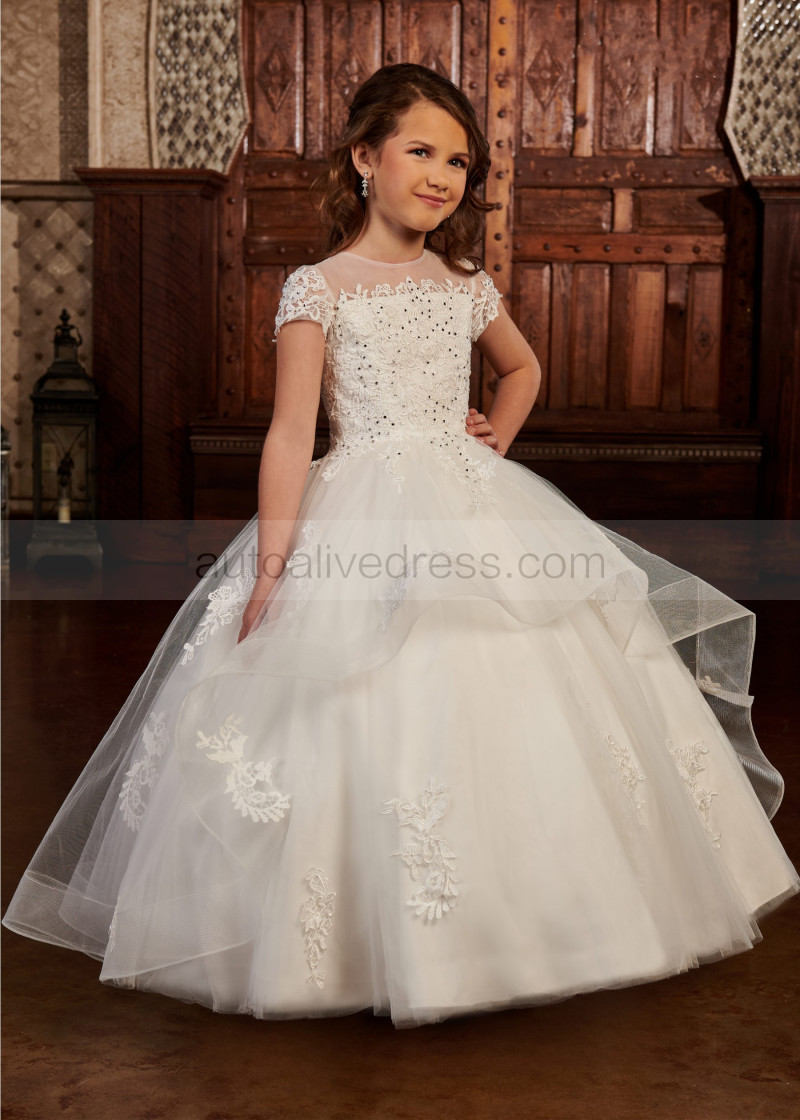 horsehair flower girl dress