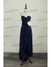 Navy Blue Convertible Stretch Jersey Long Bridesmaid Dress