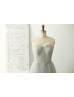 Convertible Silver Gray Tulle Pleated Elegant Bridesmaid Dress