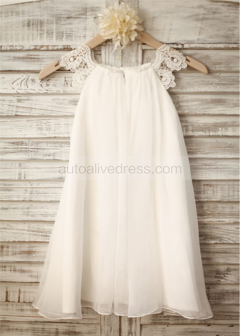 Sheath Chiffon Lace Cap Sleeve Flower Girl Dress