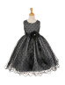 Black Polka Dot Tulle Tea Length Curly Hem Flower Girl Dress