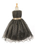 Black Polka Dot Tulle Tea Length Curly Hem Flower Girl Dress