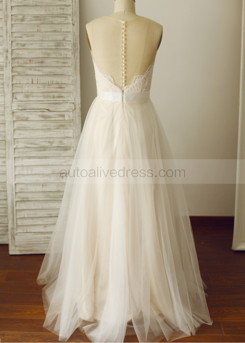 Pearl Back Wedding Dress 10