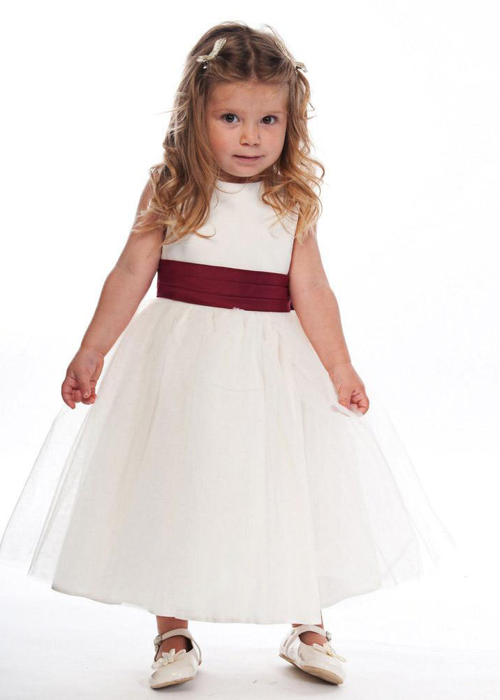 Ivory Tea Length Flower Girl Dress 4